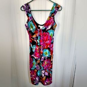 London Times Women's floral, sleeveless, lined dress